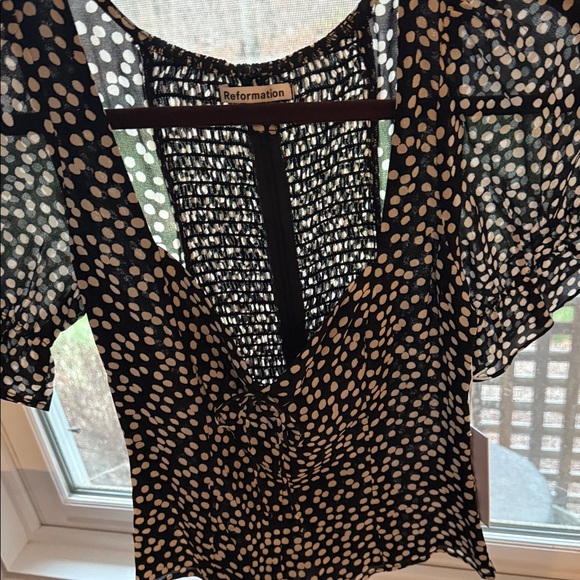 Reformation Tops - Reformation Black and White Polka Dot Blouse